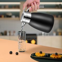 SOGA 2X 1.2L Stainless Steel Water Bottle Insulated Vacuum Flask Coffee Jug Thermal Black