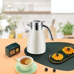 SOGA 2X 2.2L Stainless Steel Water Bottle Insulated Vacuum Flask Coffee Jug Thermal White