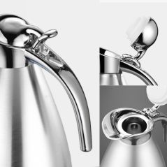 SOGA 2X 2.0L Silver Color 3-Layer Inner Stainless Steel, Vacuum Insulated and Outer Stainless Steel Thermal Flask