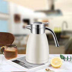SOGA 2X 2.2L Stainless Steel Water Bottle Insulated Vacuum Flask Coffee Jug Thermal White