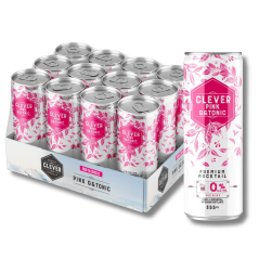 Clever Mocktails Non Alcoholic Pink Gin & Tonic 355ml