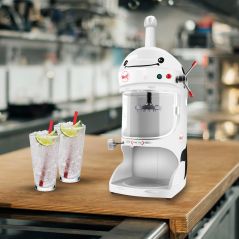 SOGA 350W Commercial Ice Shaver Crusher Machine Automatic Snow Cone Maker