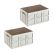 SOGA 2X 34.5x22cm 18L White Car & Camping Foldable Storage Box Crate Stackable Container No Handle