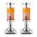 SOGA 2X Single 3L Silver Stainless Steel Beverage Dispenser Ice Cylinder Clear Juicer Hot Cold Water Jug