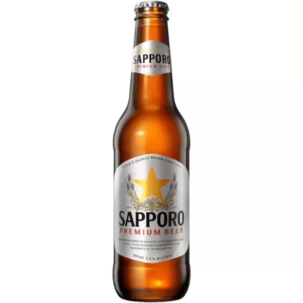 Sapporo Premium Beer Bottles (24 x 355mL)