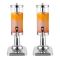SOGA 2X Single 3L Silver Stainless Steel Beverage Dispenser Ice Cylinder Clear Juicer Hot Cold Water Jug